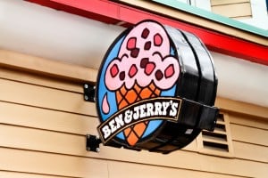 Ben and Jerry's Ice Cream shop sign